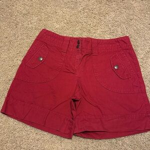 Ann Taylor LOFT Shorts with pockets- Deep Red